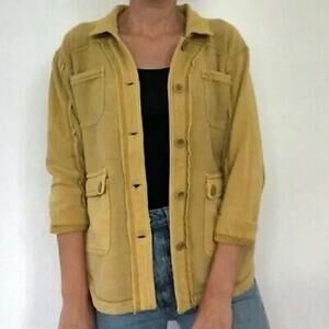 Pilcro Anthropologie Long Sleeve Button Up Shirt Jacket Yellow XS